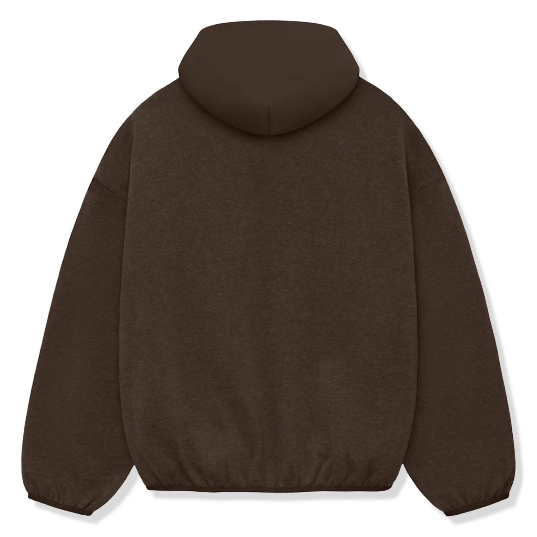 Back View of Fear Of God Essentials Core Collection Nylon Fleece Heather Wood Hoodie 192SU242052F